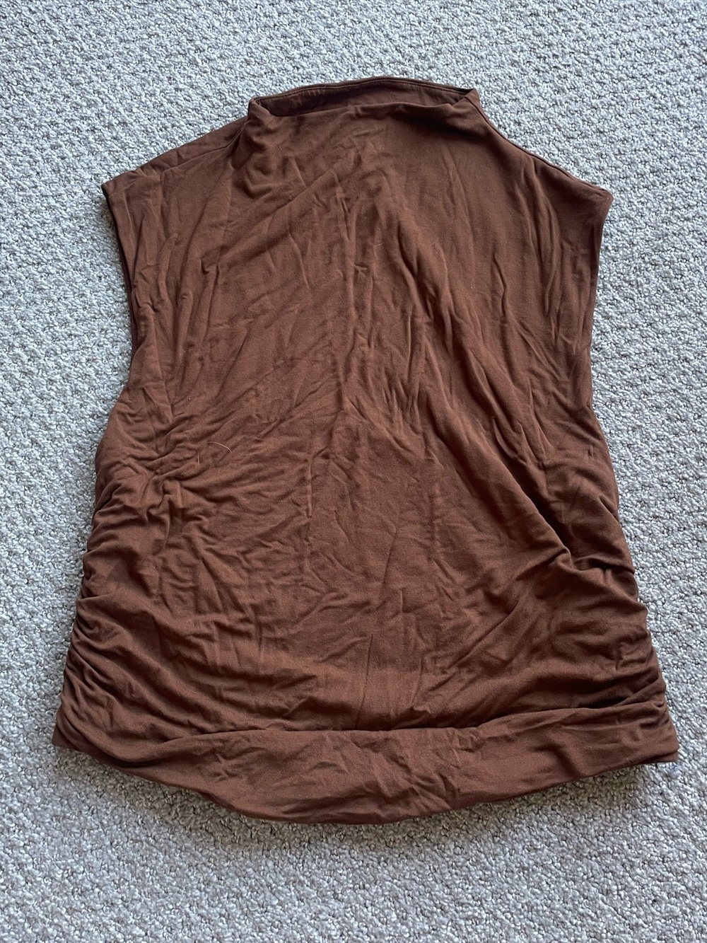 Brown mock neck tank top
